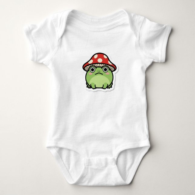 Surprised Mushroom Frog Baby Strampler (Vorderseite)