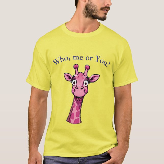 Surprised Pink Giraffe T-Shirt (Vorderseite)