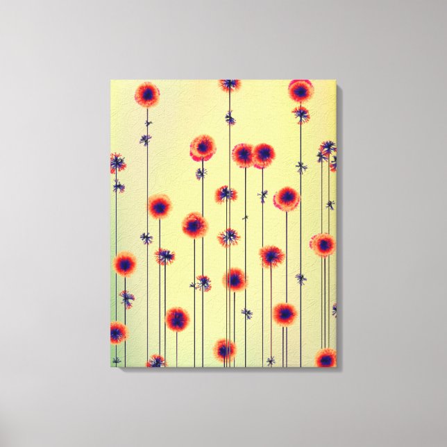 Surreal 22 x 28 Moderne Wildblumen Leinwanddruck (Vorderseite)