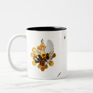 Surreal 3D Ultrarealistische Bienenfeder Waben Zweifarbige Tasse