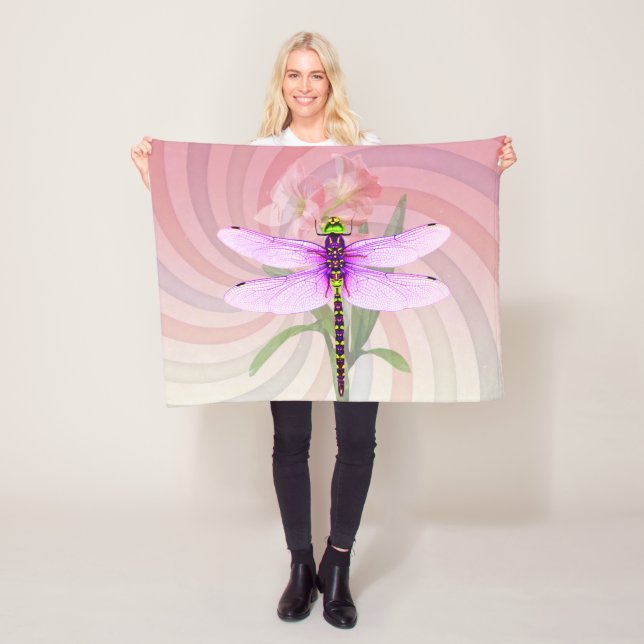 Surreal 60er Theme Dragon Fly Fleecedecke (Beispiel)