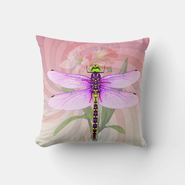 Surreal 60er Theme Dragon Fly Kissen (Vorderseite)