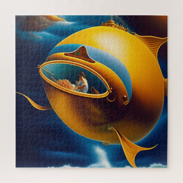 Surreal Abstrakt Flying Untersee-Leben Puzzle (Vertikal)