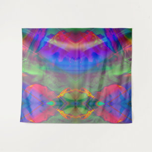 Surreal Abstrakt Green pink blau lila Wandteppich