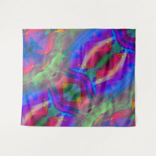 Surreal Abstrakt Green pink blau lila Wandteppich