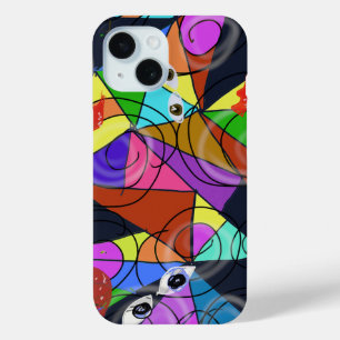 Surreal abstrakte geometrische Muster mit Augen Case-Mate iPhone Hülle