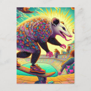 Surreal-Adopsum-Opossum Postkarte