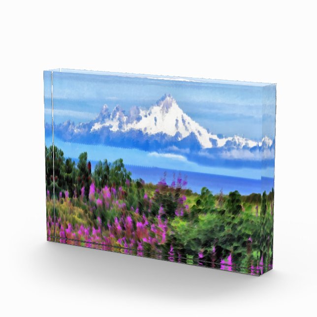 Surreal Alaskan Wilderness Gemälde Fotoblock (Rechts)