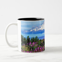 Surreal Alaskan Wilderness Gemälde Zweifarbige Tasse