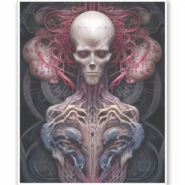 Surreal Anatomy Horror Sci-Fi Art Aufkleber (Vorderseite)