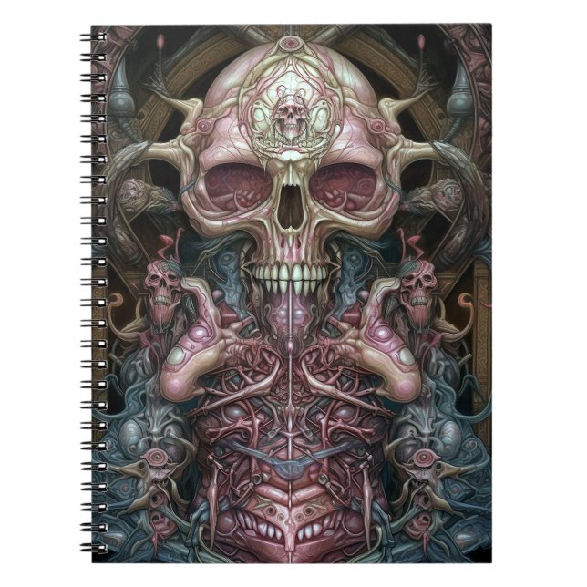 Surreal Anatomy Skull Horror Sci-Fi Art Notizblock (Vorderseite)