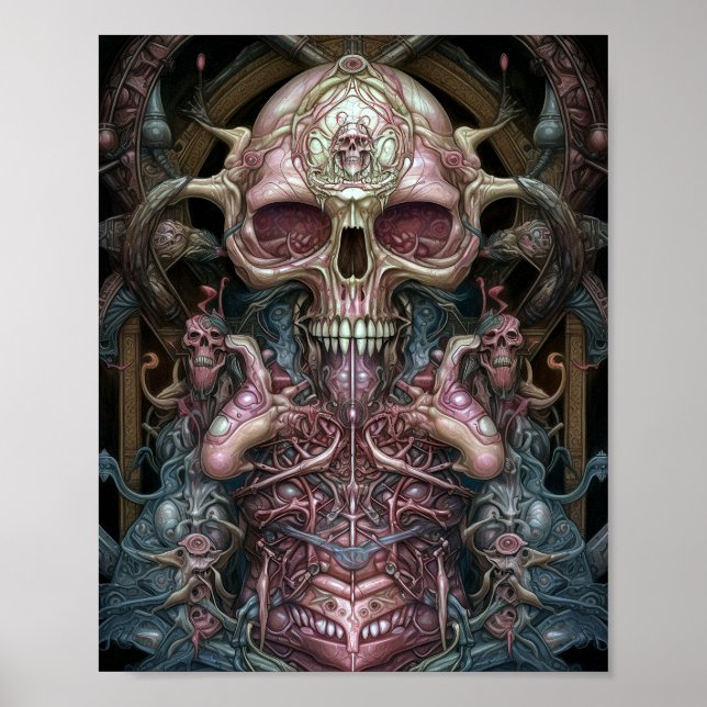 Surreal Anatomy Skull Horror Sci-Fi Art Poster (Vorne)