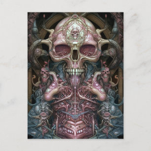 Surreal Anatomy Skull Horror Sci-Fi Art Postkarte