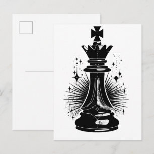 Surreal ästhetisches Schachsymbol Postkarte