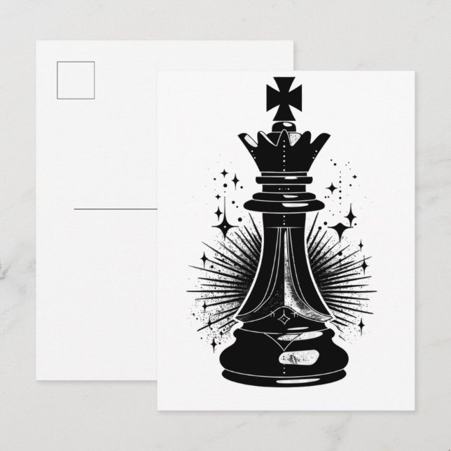 Surreal ästhetisches Schachsymbol Postkarte (Vorne/Hinten)
