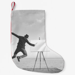 surreal auf einem c zeichnend Schwarzweißmaler Kleiner Weihnachtsstrumpf