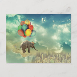 Surreal Balloon Elephant Postcard Postkarte