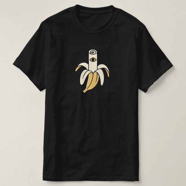 Surreal Banana with Eye - Minimalistisch Unisex Ts T-Shirt (Design vorne)