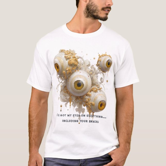 Surreal Barock Eyeballs mit Verziertem Gold T-Shirt (Vorderseite)