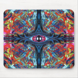 Surreal Blaue Trippy-Eye-Visionary-Art Mousepad