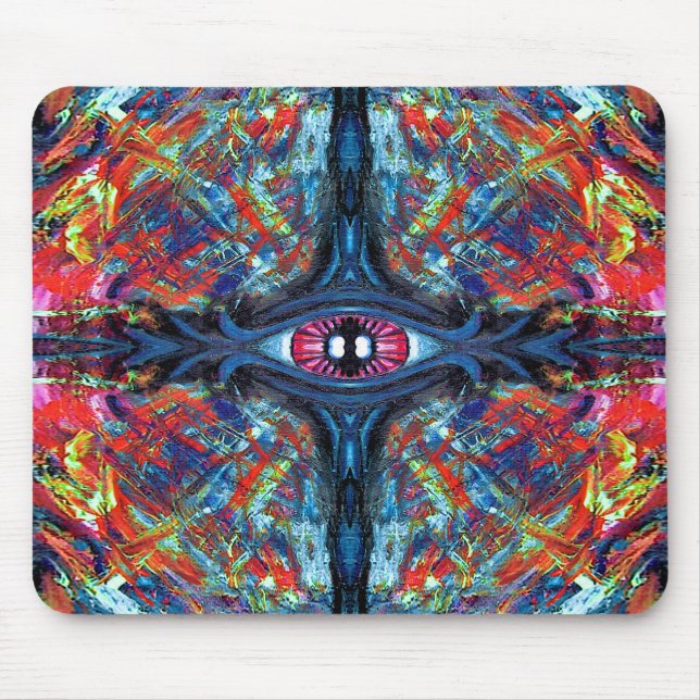 Surreal Blaue Trippy-Eye-Visionary-Art Mousepad (Vorne)