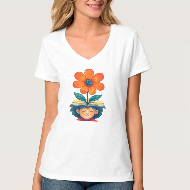 Surreal Blooming Mind Blume Art T-Shirt (Vorderseite)
