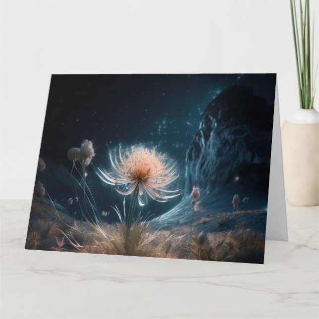 Surreal Blume & Night Sky Karte (Vorderseite)