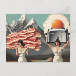 Surreal Breakfast Feiertagspostkarte