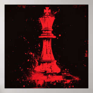 Surreal Broken Schach King Poster von Ralph Steadm