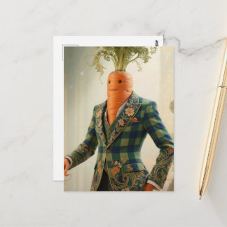 Surreal Carrot in a Suit Postkarte