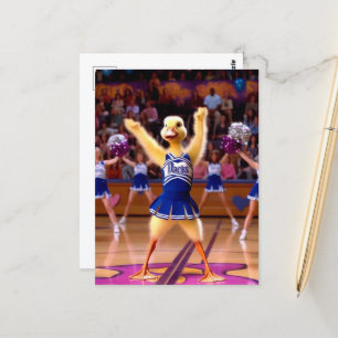 Surreal Cheerleader Duck Postkarte