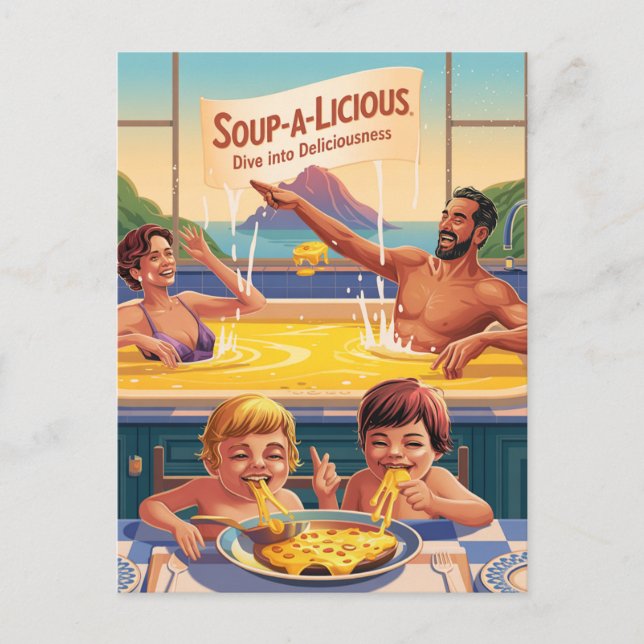 Surreal Cheesy Pool Postkarte (Vorderseite)