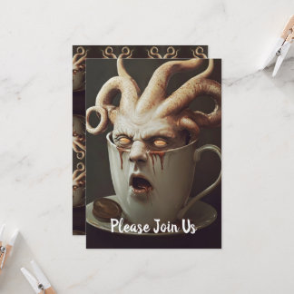 Surreal Coffee Octopus Einladung