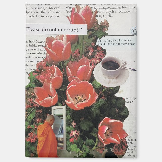 Surreal Collage Wall Art Abstract Modern Decor Magnet (Vorderseite)