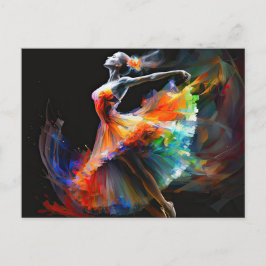 Surreal Color Blast Dance Ballerina Postkarte