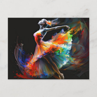 Surreal Color Blast Dance Ballerina Postkarte