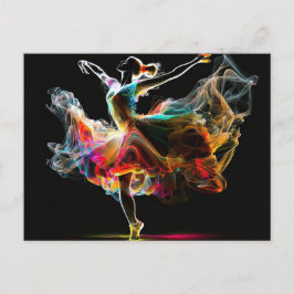 Surreal Colorful Tancing Ballerina Postkarte