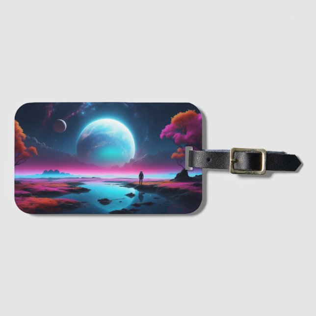 Surreal Cosmic Landscape Fantasy Astronaut Gepäckanhänger (Vorderseite (Horizontal))