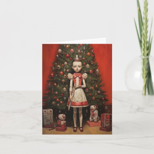 Surreal Creepy Christmas Card Feiertagskarte (Vorderseite)
