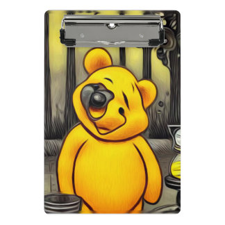 Surreal Cyborg Parody Pooh Bear Mini Klemmbrett