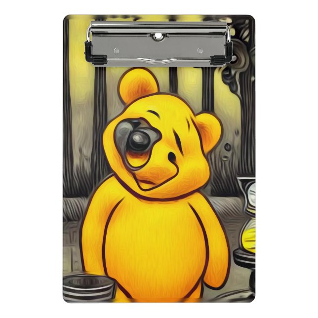 Surreal Cyborg Parody Pooh Bear Mini Klemmbrett (Vorderseite)