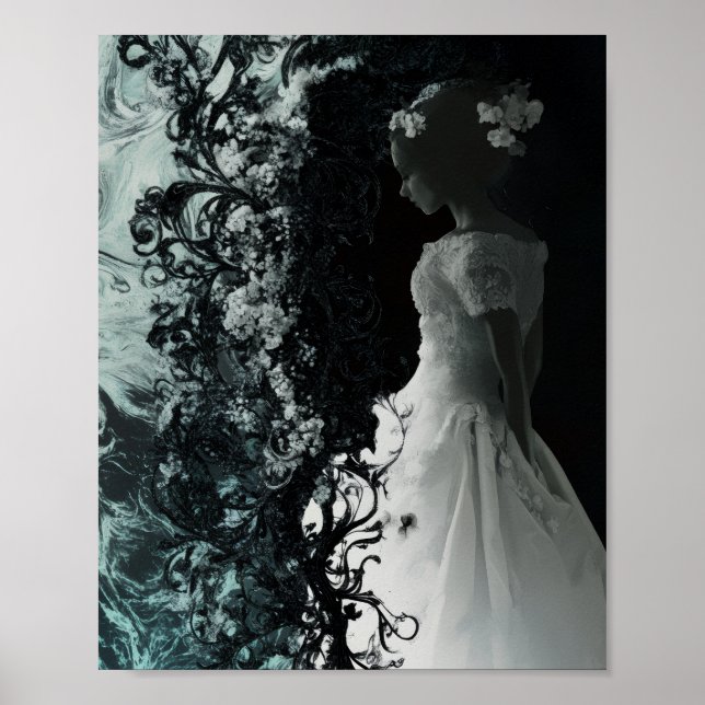 Surreal Dark Bride Wall Art  Gothic Fantasy Poster (Vorne)