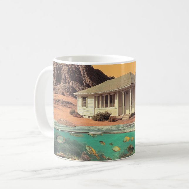 Surreal Desert House with Underwater Reef Kaffeetasse (Vorderseite Links)