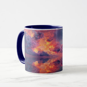Surreal dramatische Wolken mit feuergem Sonnenunte Tasse