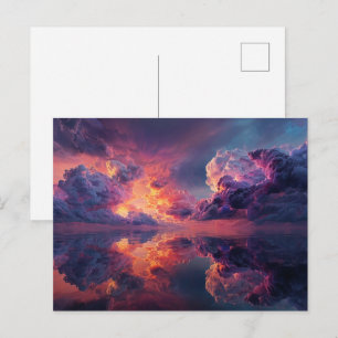 Surreal dramatische Wolken mit feurigem Sonnenunte Postkarte