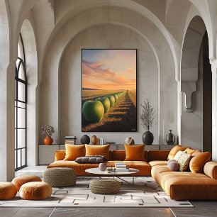 Surreal Dreamscape Äpfel in Lichtfeldern Poster