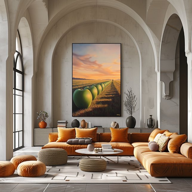 Surreal Dreamscape Äpfel in Lichtfeldern Poster (Von Creator hochgeladen)