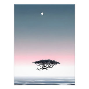 Surreal Dreamscape: Floating Tree and Moon Fotodruck