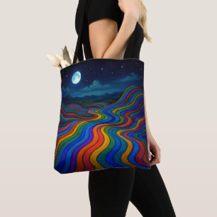 Surreal Dreamscape Moonlight Rainbow Land
