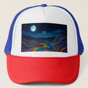 Surreal Dreamscape Moonlight Rainbow Land Truckerkappe